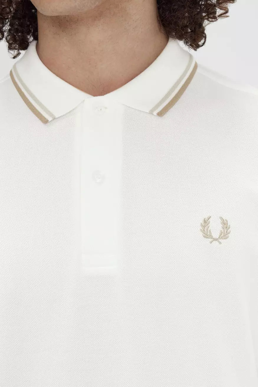 Fred Perry Polo Hombre 3600 Snow White / Oatmeal modacasuals.com