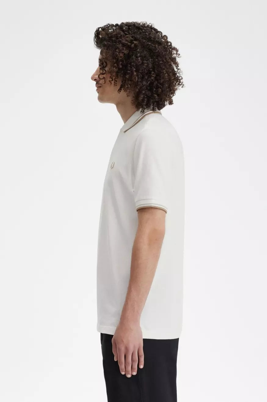 Fred Perry Polo Hombre 3600 Snow White / Oatmeal modacasuals.com