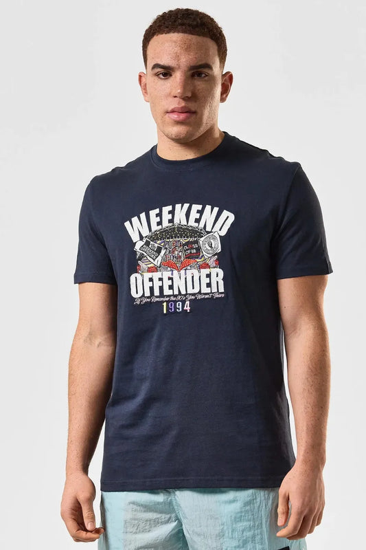 Weekend Offender Camiseta Hombre Pyramid Azul modacasuals.com